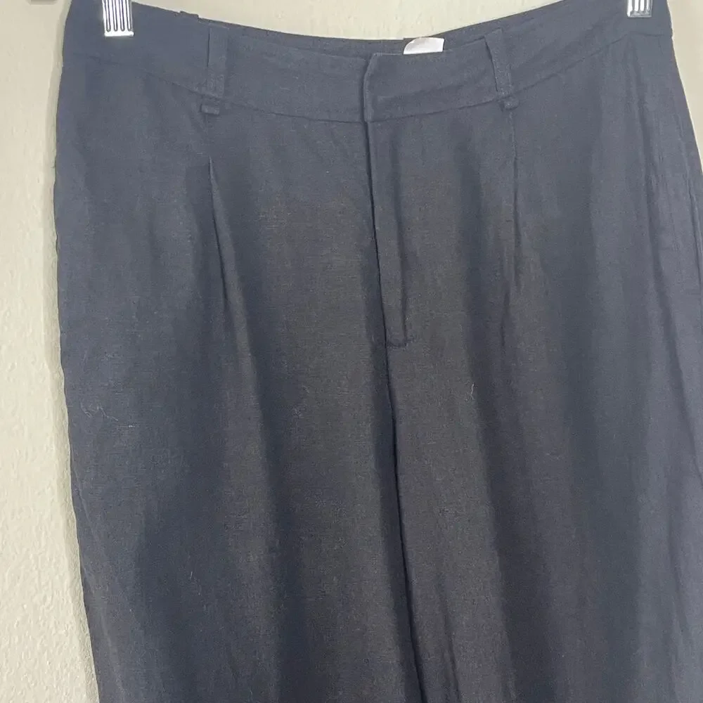 Rae Mode Black Linen Blend‎ Career Pants Size Medium